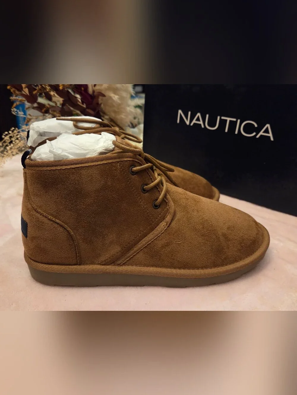 Nautica Big Kid Tan Suede Boots